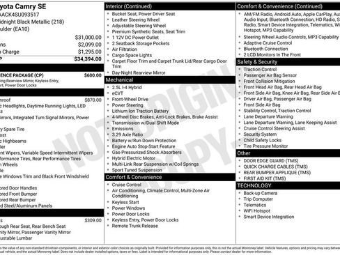 Used 2025 Toyota Camry SE w/ Convenience Package FWD image 40