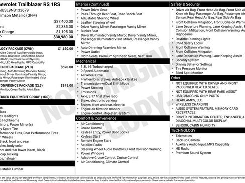 Used 2022 Chevrolet TrailBlazer RS w/ Technology Package AWD/4WD image 26