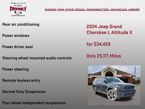 Used 2024 Jeep Grand Cherokee L Altitude AWD/4WD image 20