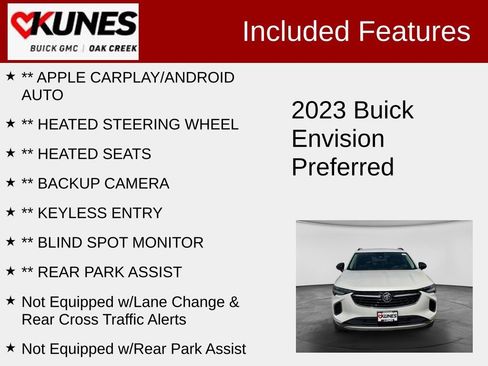 Used 2023 Buick Envision Preferred w/ Sport Touring Package AWD/4WD image 2