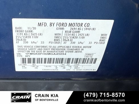 Used 2021 Ford Explorer Limited w/ Equipment Group 301A image 36