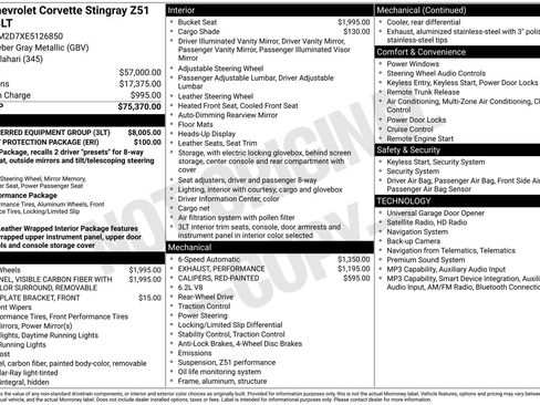 Used 2014 Chevrolet Corvette Stingray Coupe w/ 3LT Preferred Equipment Group RWD image 3