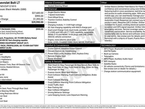 New 2027 Chevrolet Bolt LT w/ Comfort Package FWD image 2
