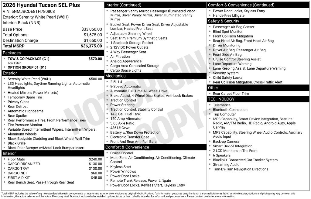 New 2026 Hyundai Tucson SEL w/ Tow & Go Package AWD/4WD image 23
