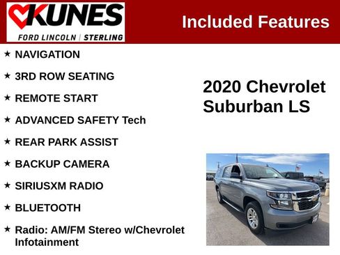 Used 2020 Chevrolet Suburban LS w/ Max Trailering Package image 2