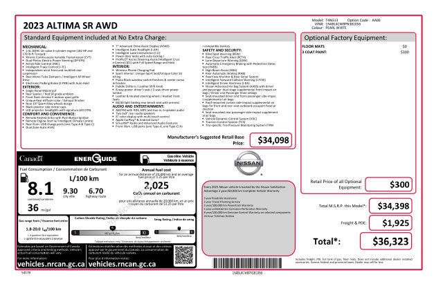Certified 2023 Nissan Altima 2.5 SR AWD/4WD image 23
