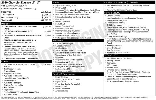 Used 2020 Chevrolet Equinox LT AWD/4WD image 5