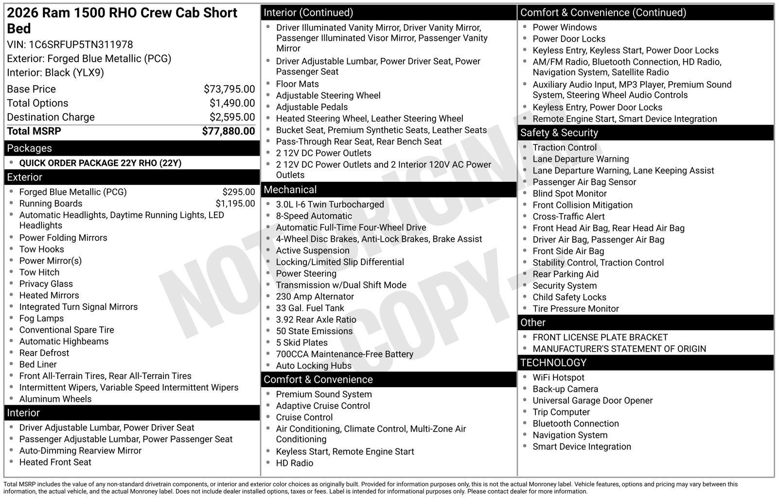 New 2026 RAM 1500 RHO AWD/4WD image 25