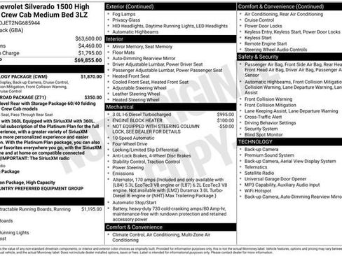 Used 2022 Chevrolet Silverado 1500 High Country w/ Technology Package AWD/4WD image 32
