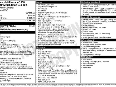 Used 2020 Chevrolet Silverado 1500 Custom w/ Infotainment Package RWD image 9