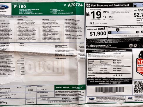 Used 2018 Ford F150 Platinum w/ Equipment Group 701A Luxury image 18