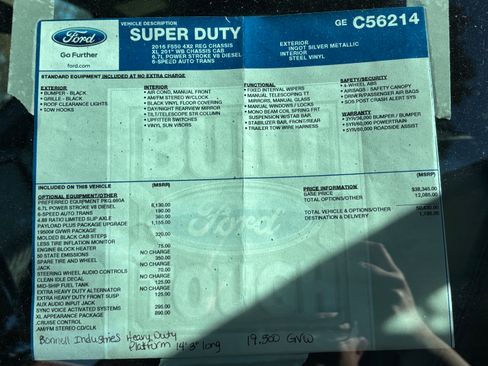 Used 2016 Ford F550 2WD Regular Cab Super Duty image 2