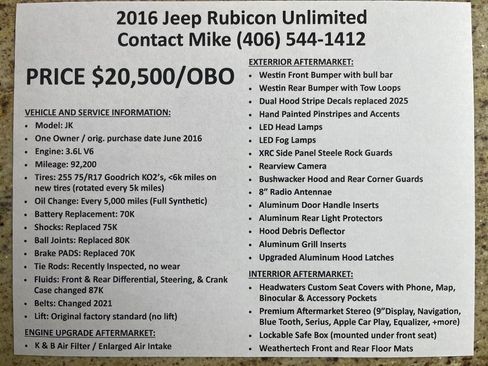 Used 2016 Jeep Wrangler Unlimited Rubicon w/ Max Tow Package image 19