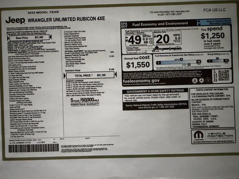 Used 2022 Jeep Wrangler Unlimited Rubicon 4xe AWD/4WD image 13