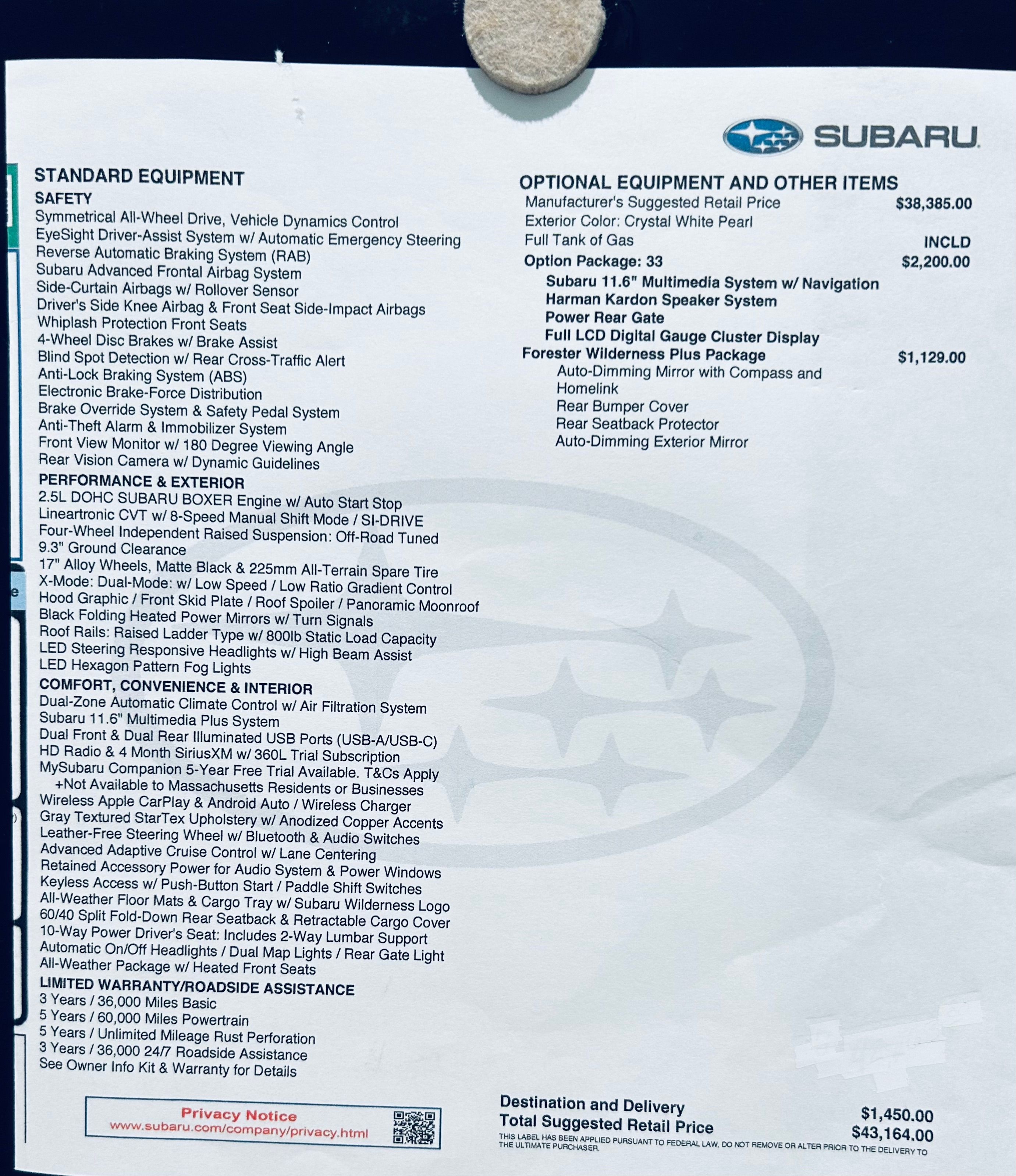 Used 2026 Subaru Forester Wilderness w/ Wilderness Plus Package AWD/4WD image 27