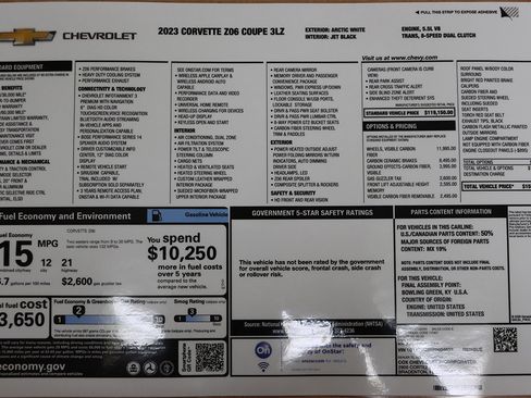 Used 2023 Chevrolet Corvette Z06 w/ Engine Appearance Package image 29