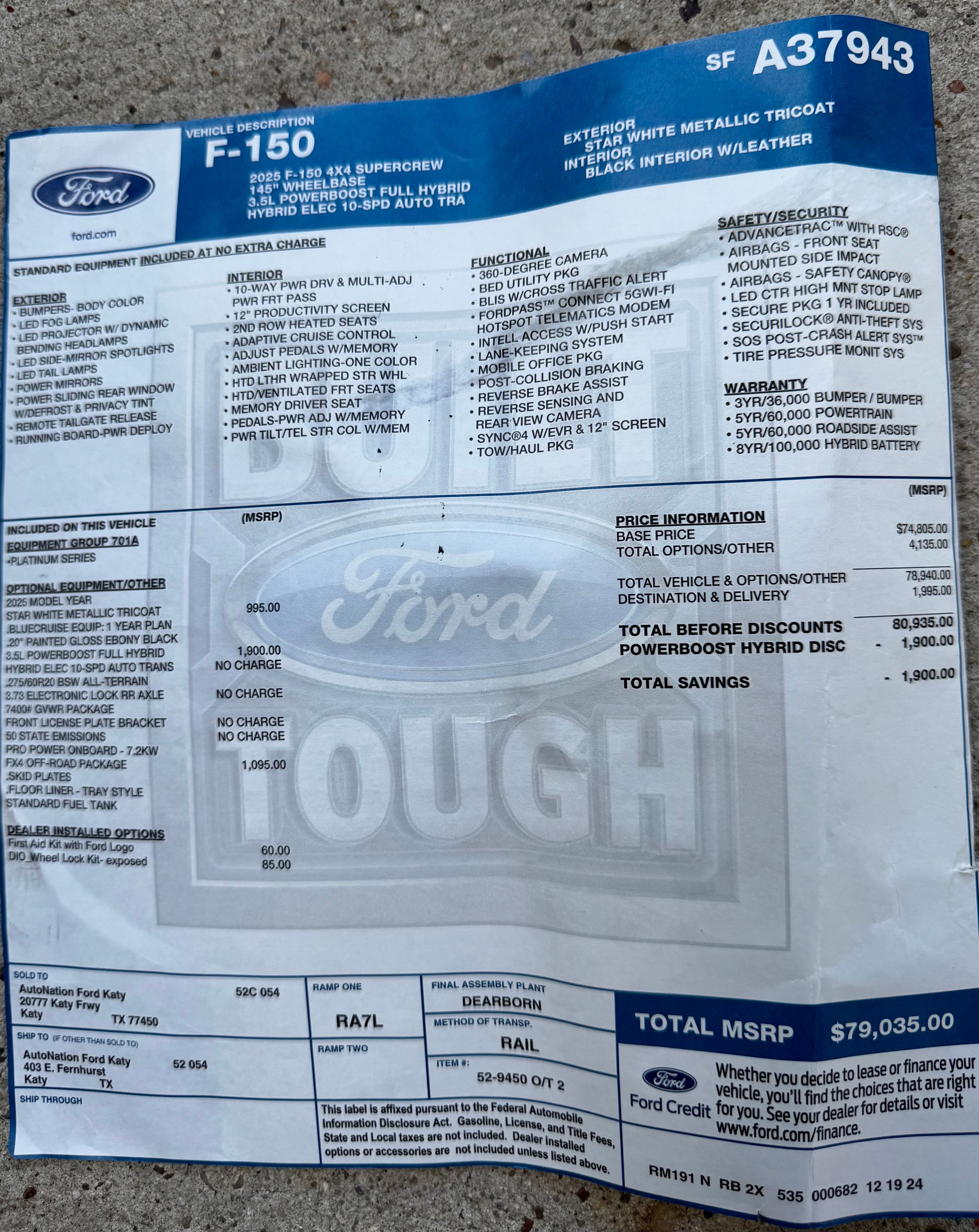 Used 2025 Ford F150 Platinum w/ FX4 Off-Road Package AWD/4WD image 15