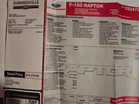 Used 2019 Ford F150 Raptor w/ Equipment Group 802A Luxury image 12