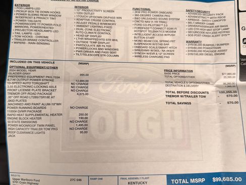 Used 2024 Ford F250 Platinum w/ Tremor Off-Road Package AWD/4WD image 26