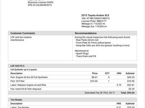 Used 2015 Toyota Avalon XLE Touring image 14