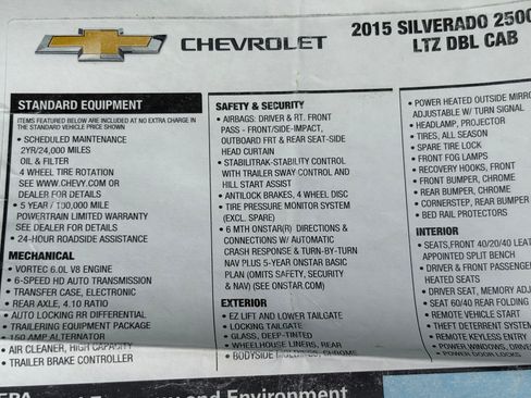 Used 2015 Chevrolet Silverado 2500 LTZ w/ LTZ Plus Package AWD/4WD image 15