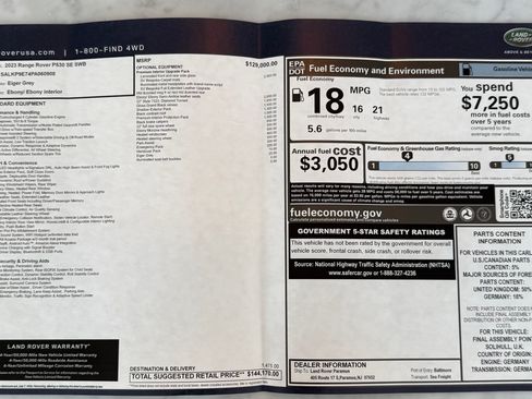 Used 2023 Land Rover Range Rover SE image 1