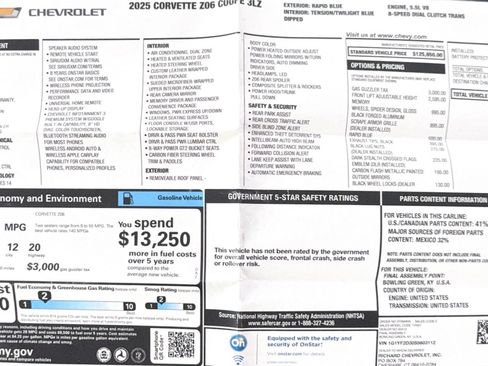 Used 2025 Chevrolet Corvette Z06 w/ Battery Protection Package RWD image 21