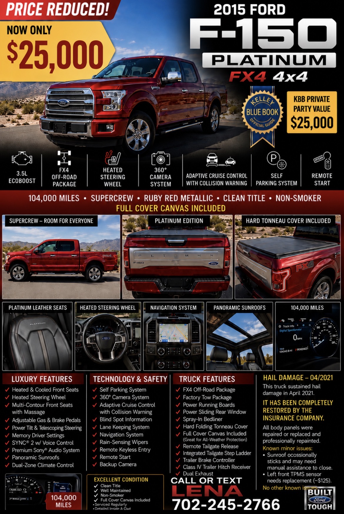 Used 2015 Ford F150 Platinum w/ Equipment Group 701A Luxury AWD/4WD image 5