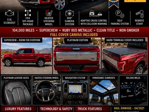 Used 2015 Ford F150 Platinum w/ Equipment Group 701A Luxury AWD/4WD image 5