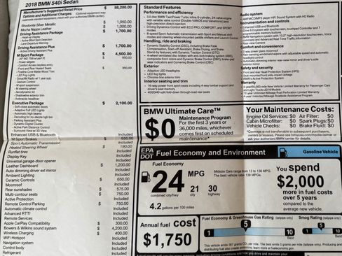 Used 2018 BMW 540i w/ M Sport Package image 12