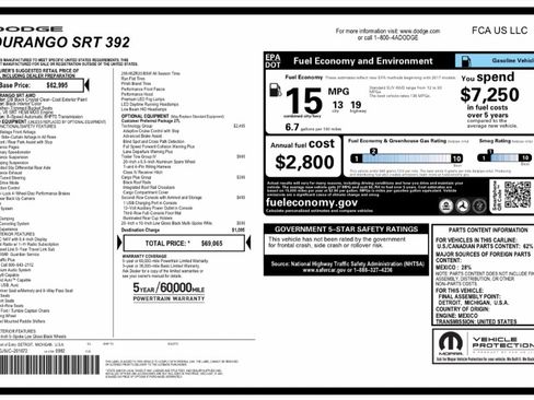 Used 2018 Dodge Durango SRT w/ Technology Group image 13