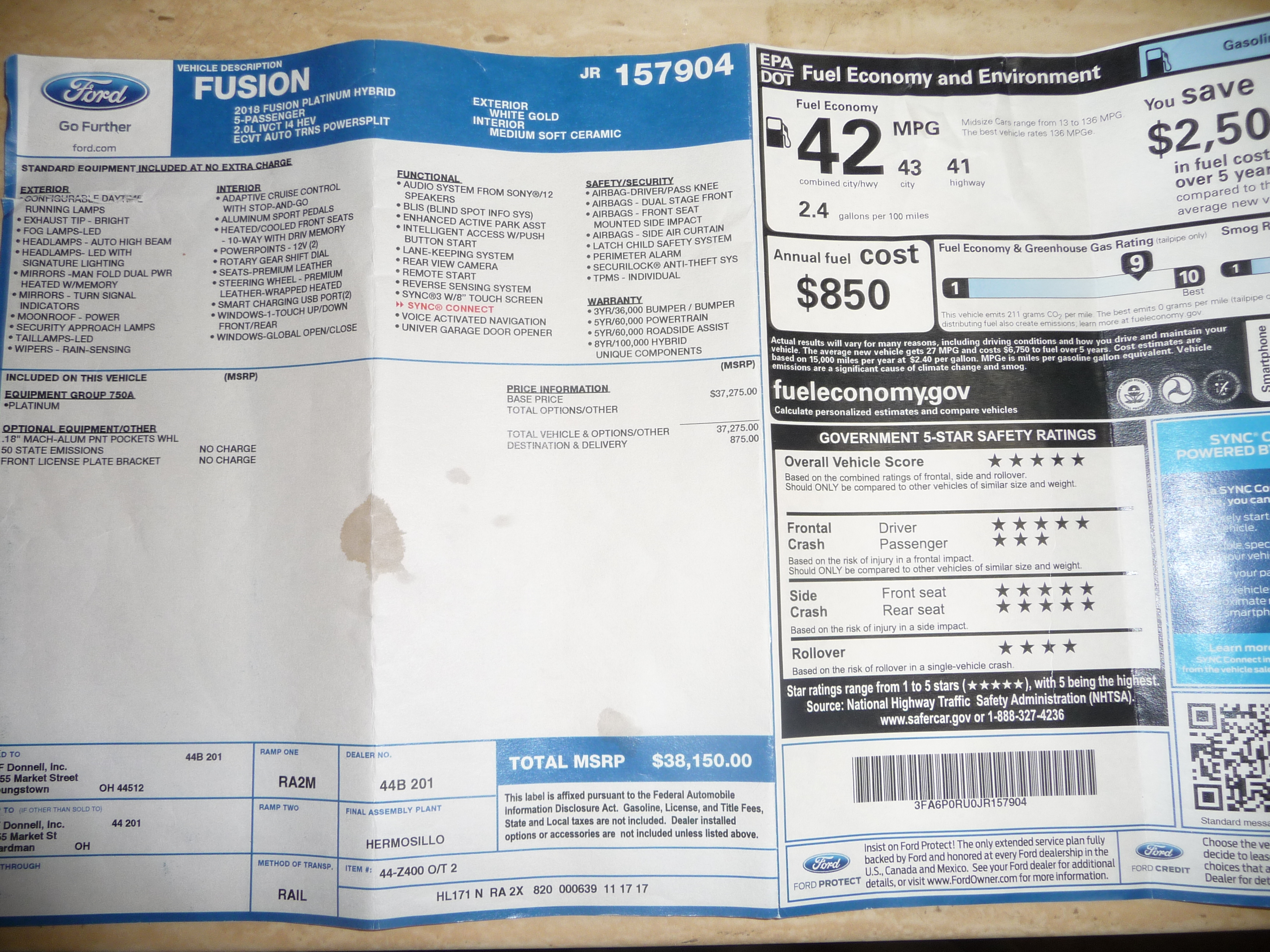 Used 2018 Ford Fusion Platinum FWD image 20