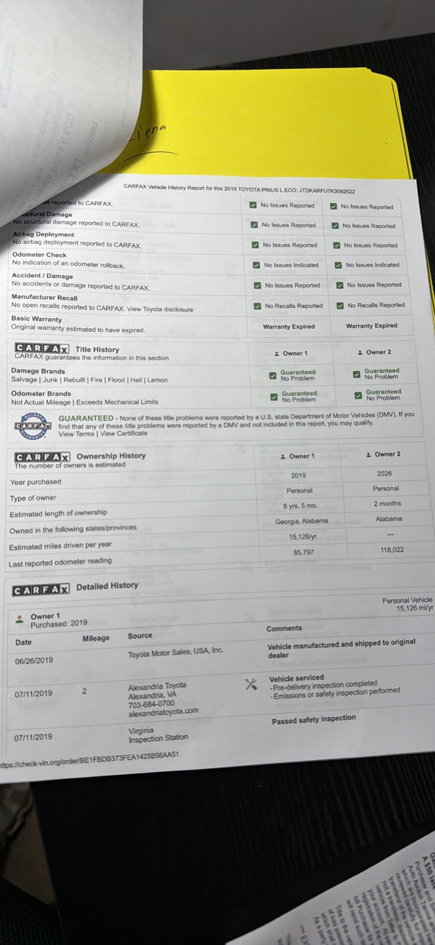 Used 2019 Toyota Prius L Eco FWD image 19