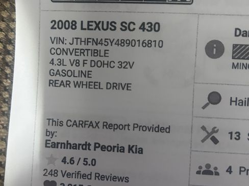 Used 2008 Lexus SC 430 Convertible image 4