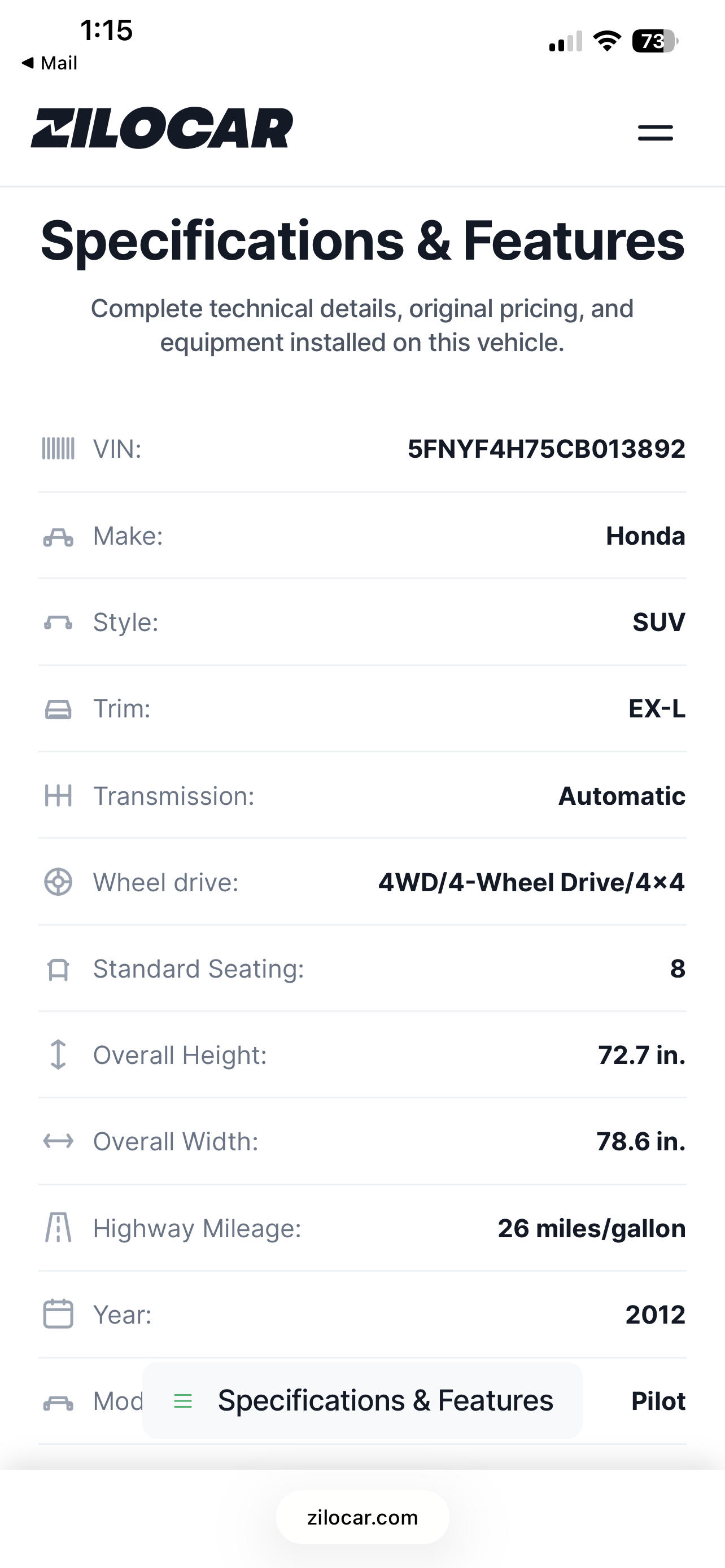 Used 2012 Honda Pilot EX-L image 18