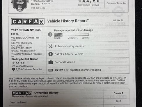 Used 2017 Nissan NV 3500 SL image 21