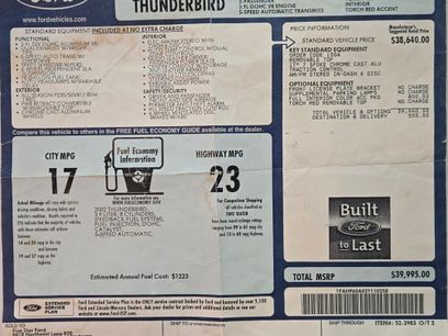 Used 2002 Ford Thunderbird
