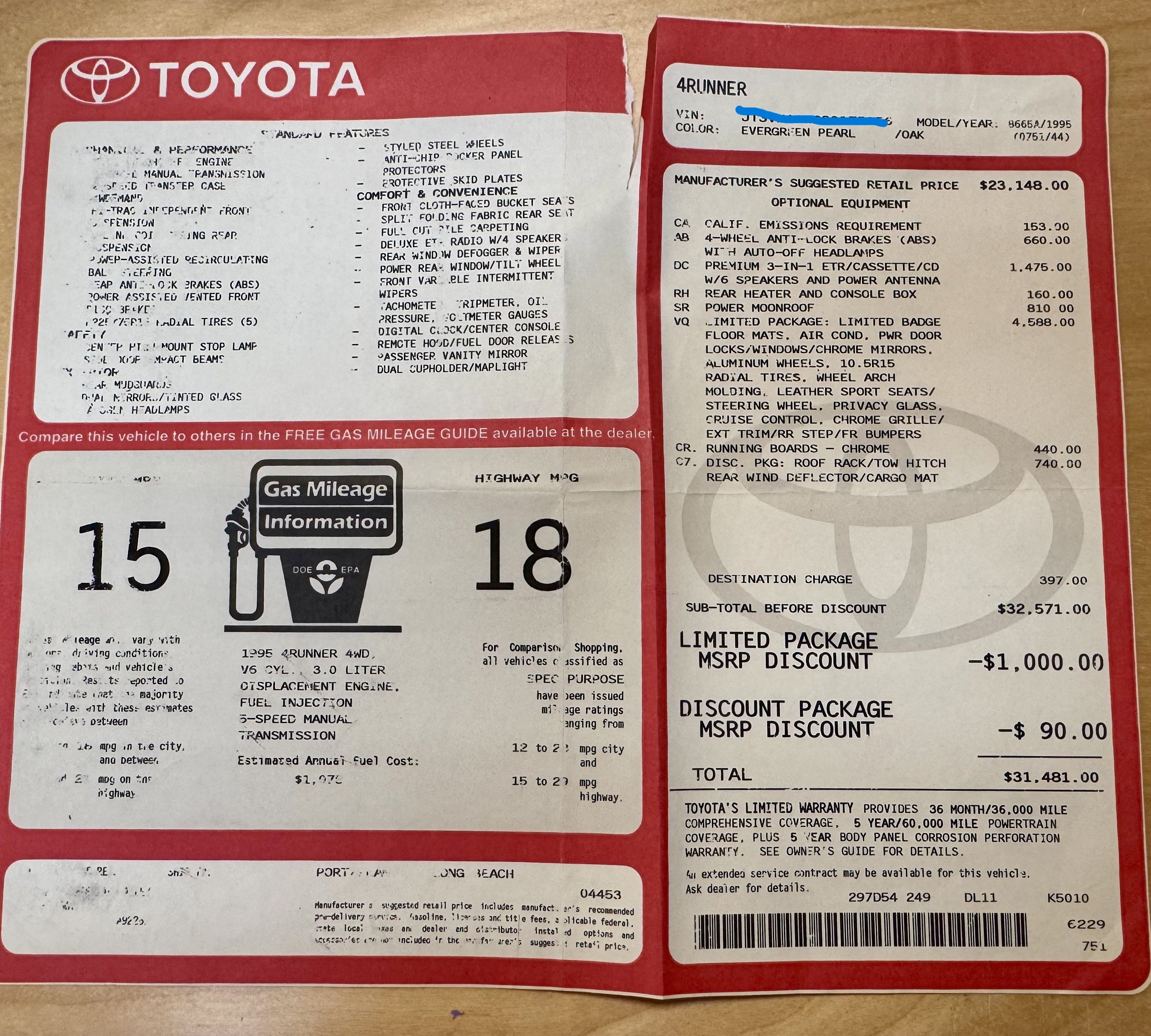 Used 1995 Toyota 4Runner SR5 AWD/4WD image 16