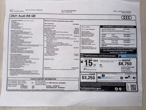 Used 2021 Audi RS Q8 Sport Utility 4D w/ Carbon Optic Package image 6