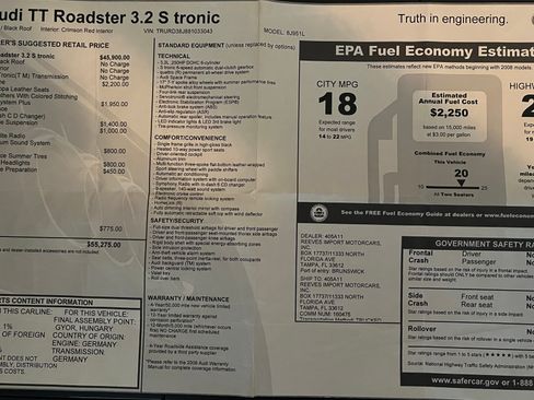 Used 2008 Audi TT 3.2 image 13