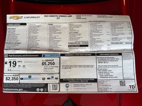 Used 2022 Chevrolet Corvette Stingray Preferred Conv w/ Z51 Performance Package image 11