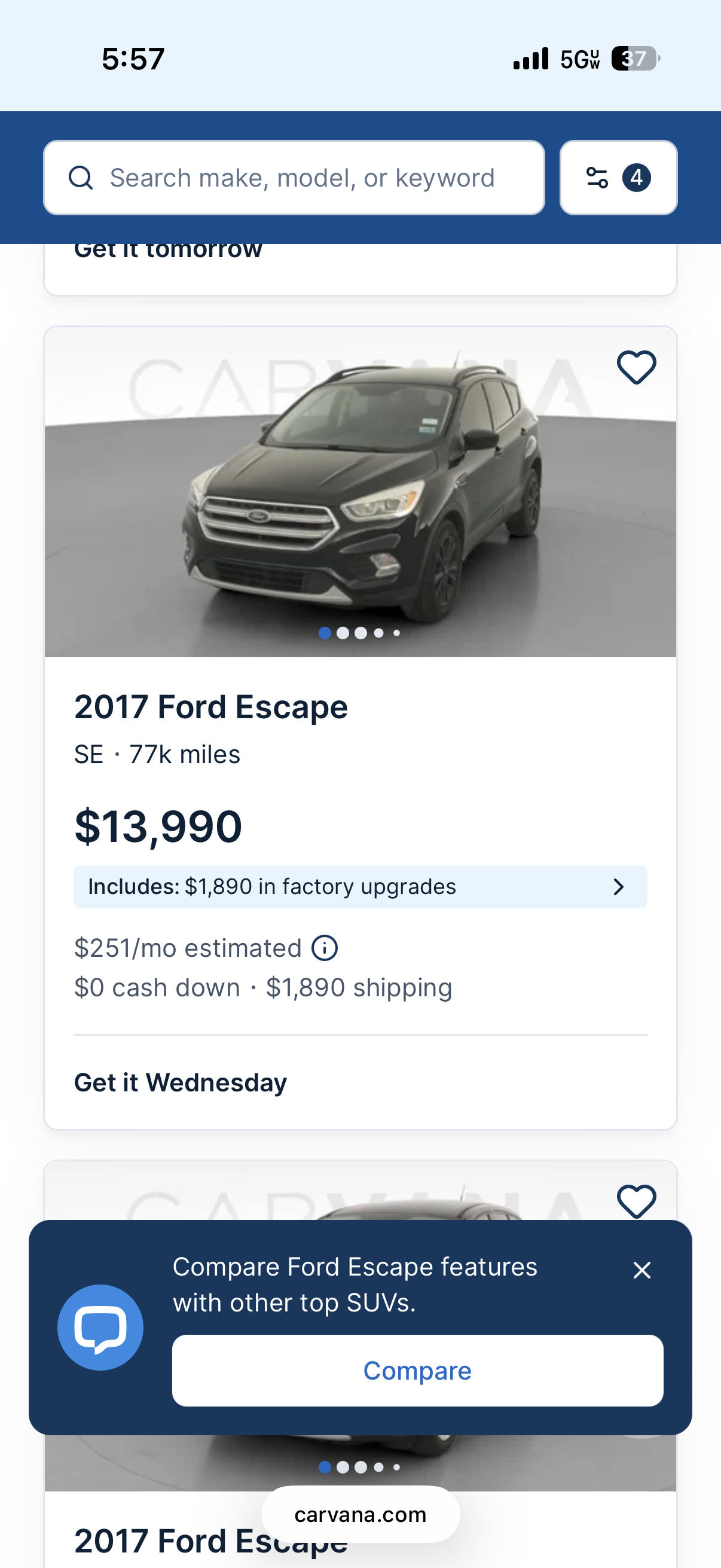 Used 2017 Ford Escape SE w/ SE Cold Weather Package AWD/4WD image 4