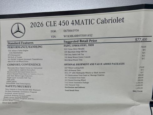 Used 2026 Mercedes-Benz CLE 450 4MATIC Cabriolet image 13