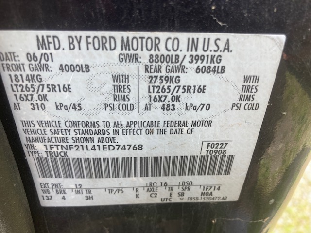 Used 2001 Ford F250 4x4 Regular Cab Super Duty image 11