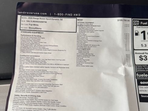 Used 2025 Land Rover Range Rover Sport Dynamic SE image 19