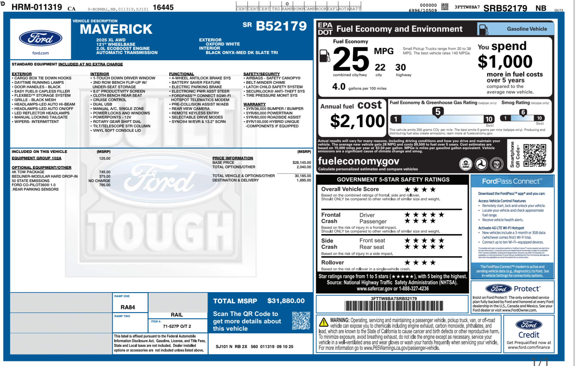 Used 2025 Ford Maverick XL w/ 4K Tow Package AWD/4WD image 9