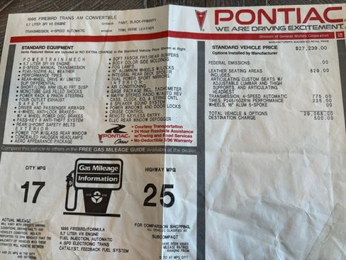 Used 1995 Pontiac Firebird Trans Am RWD image 14