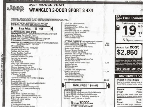 Used 2024 Jeep Wrangler Sport AWD/4WD image 21
