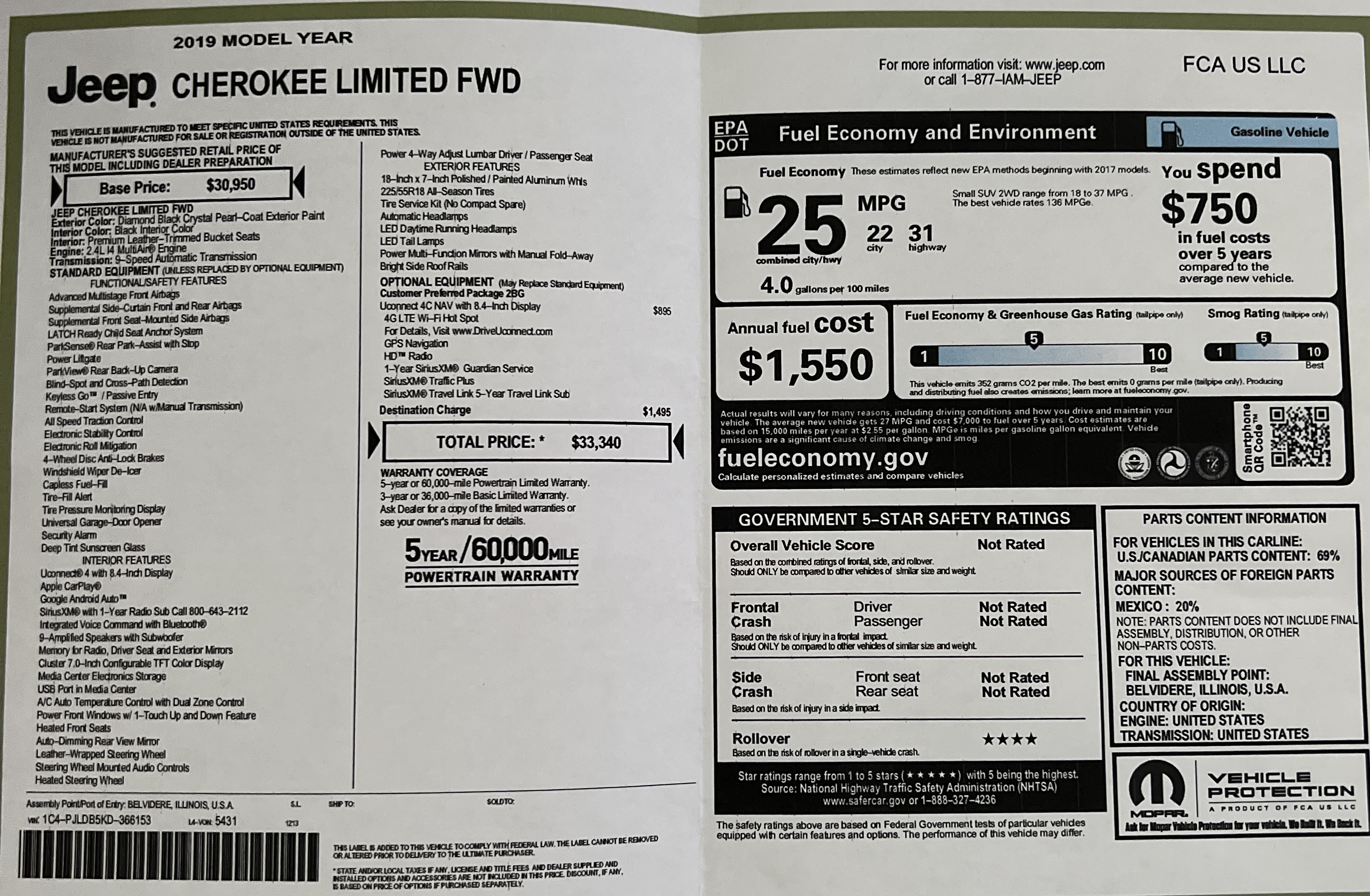 Used 2019 Jeep Cherokee Limited FWD image 22