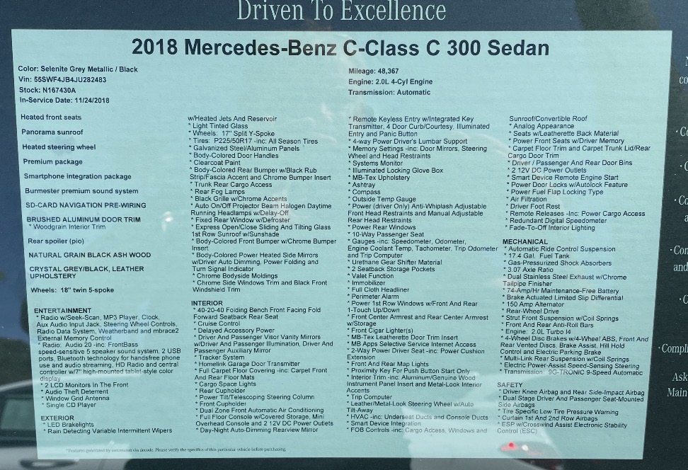 Used 2018 Mercedes-Benz C 300 Sedan image 11